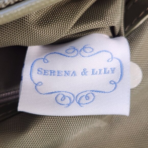 Serena & Lily Envelope Clutch Purse Peacock Embroidered Olive Green Canvas - Picture 6 of 13